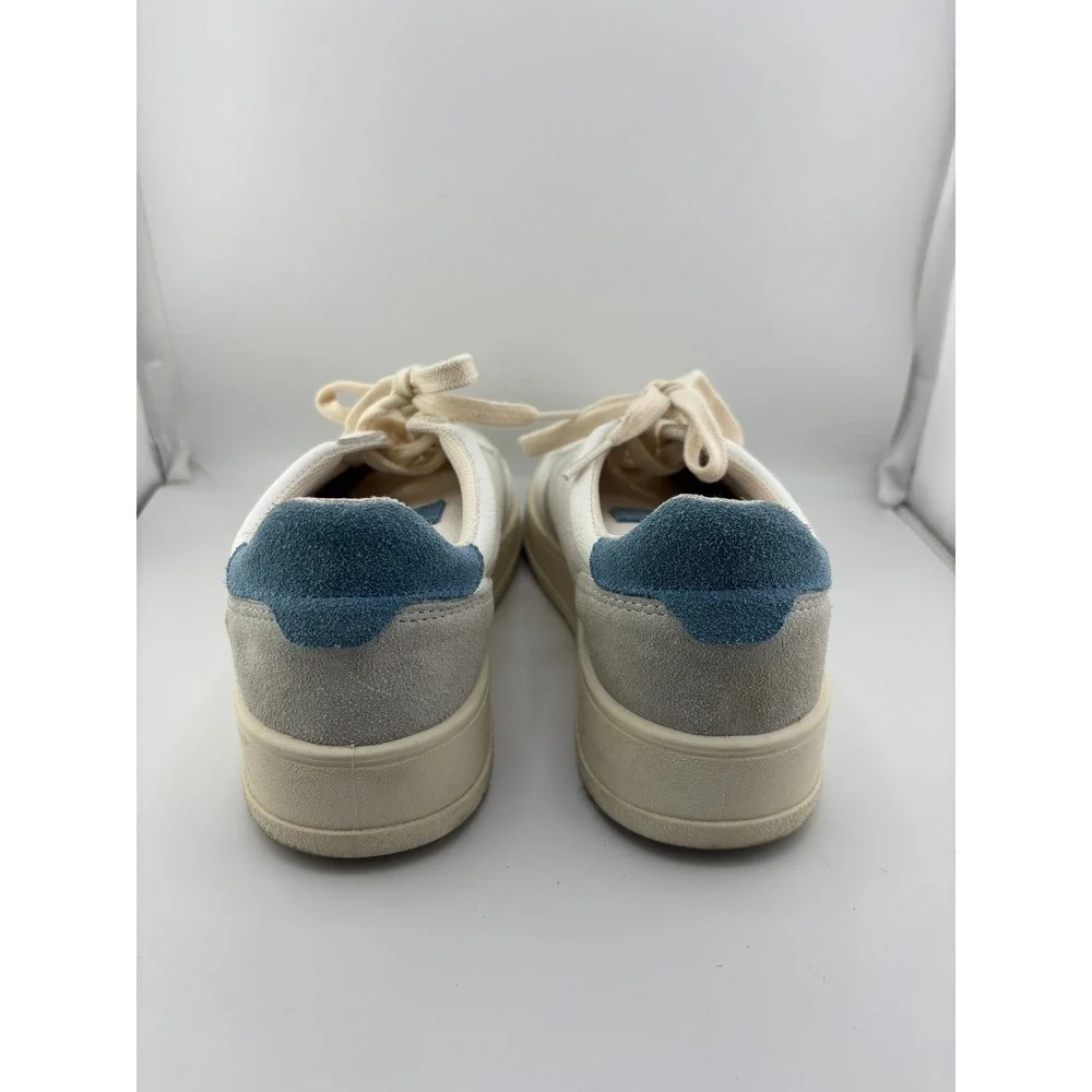 Steve Madden White Leather Suede Low Top Platform Sneakers Made in Italy Size 6